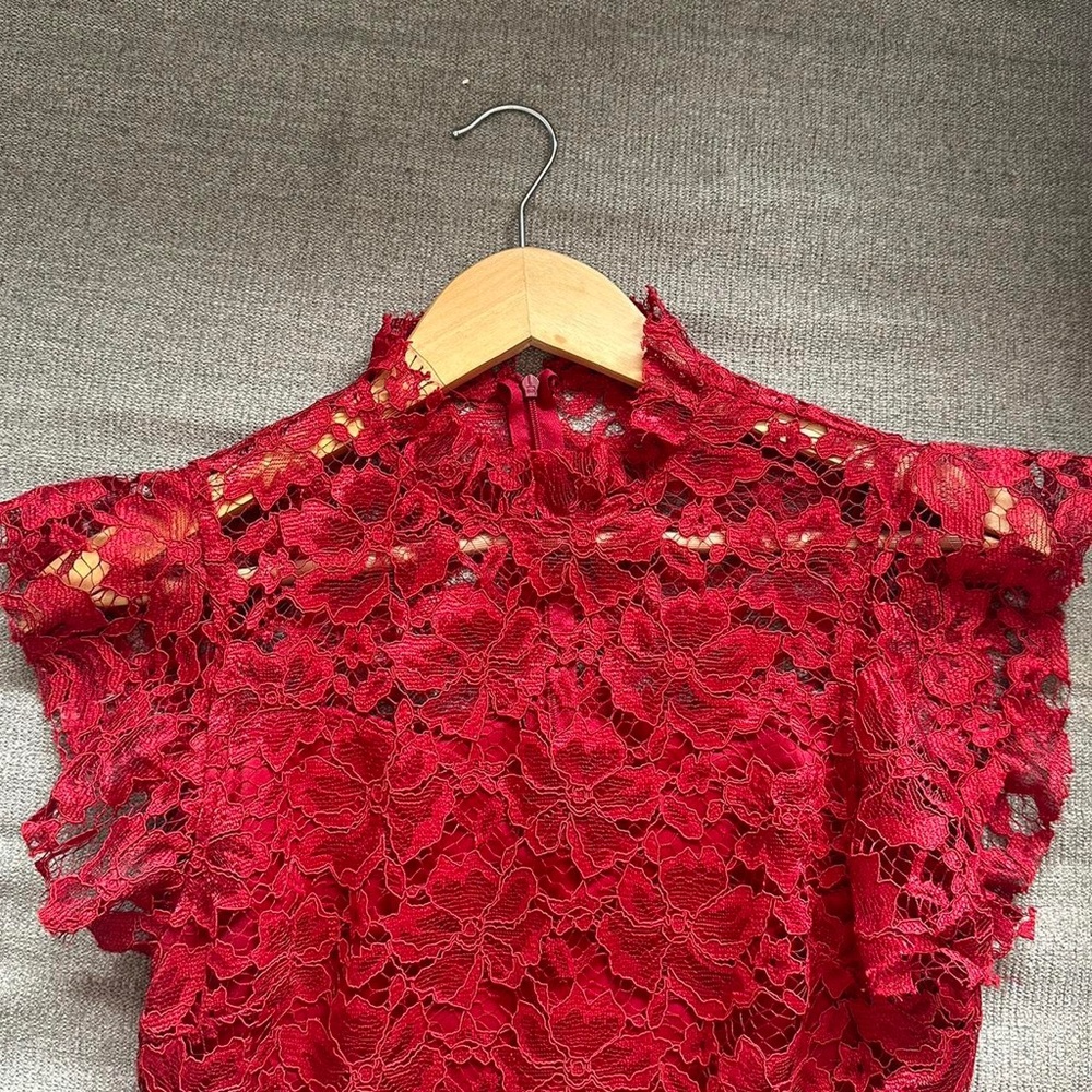 Enfocus Studio Red Lace Dress size 6